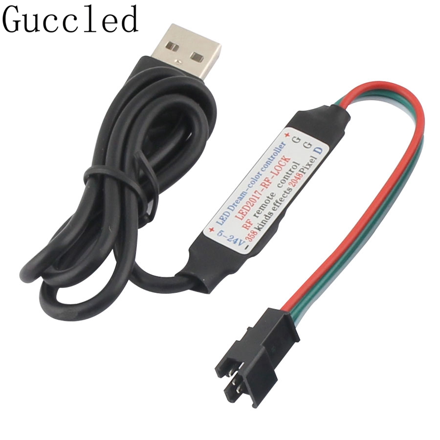 WS2812B WS2811 SK6812 LED Controller RGB Dimmer 5V RF Wireless 3Pin Jack USB Output WS2812B RGB LED Strip Remote Controller