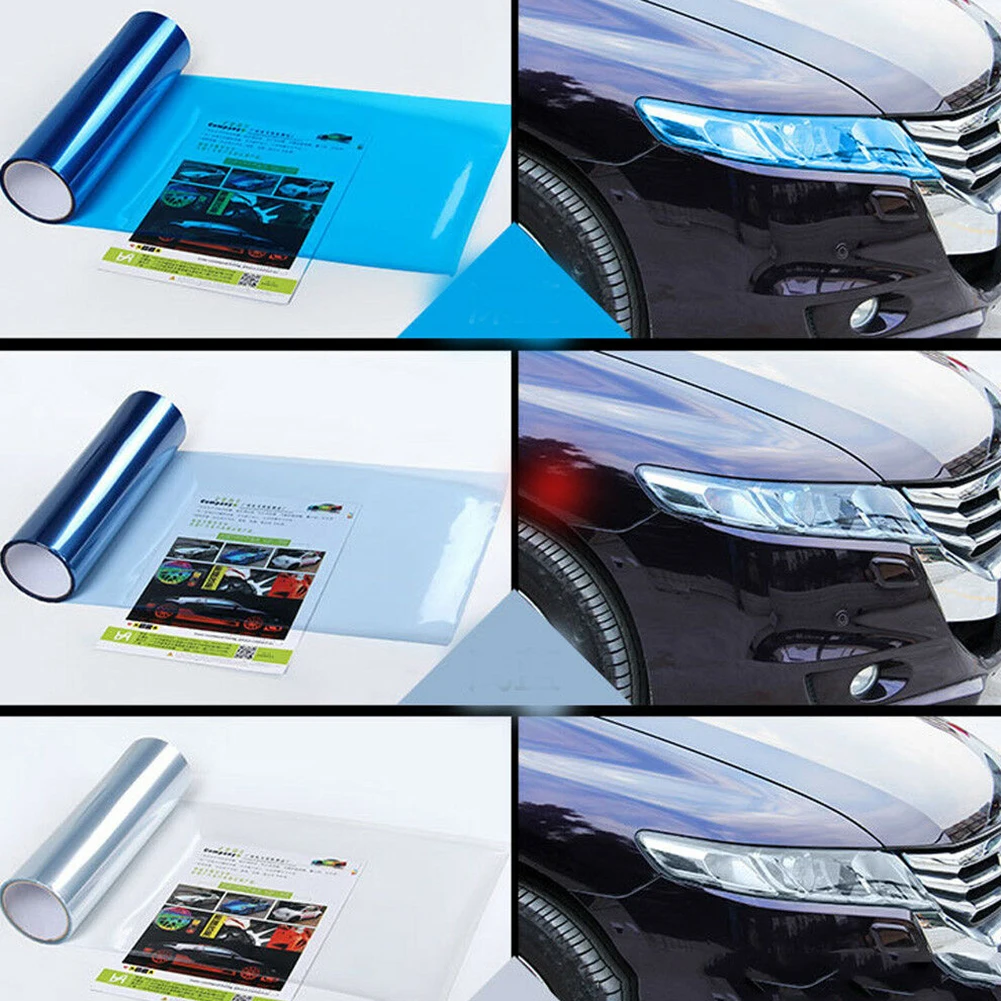 1 unidad de película adhesiva para luz de coche de 30x60 cm, lámpara antiniebla autoadhesiva, tono de luz trasera, película de Color de vinilo, 3 capas autoadhesivas