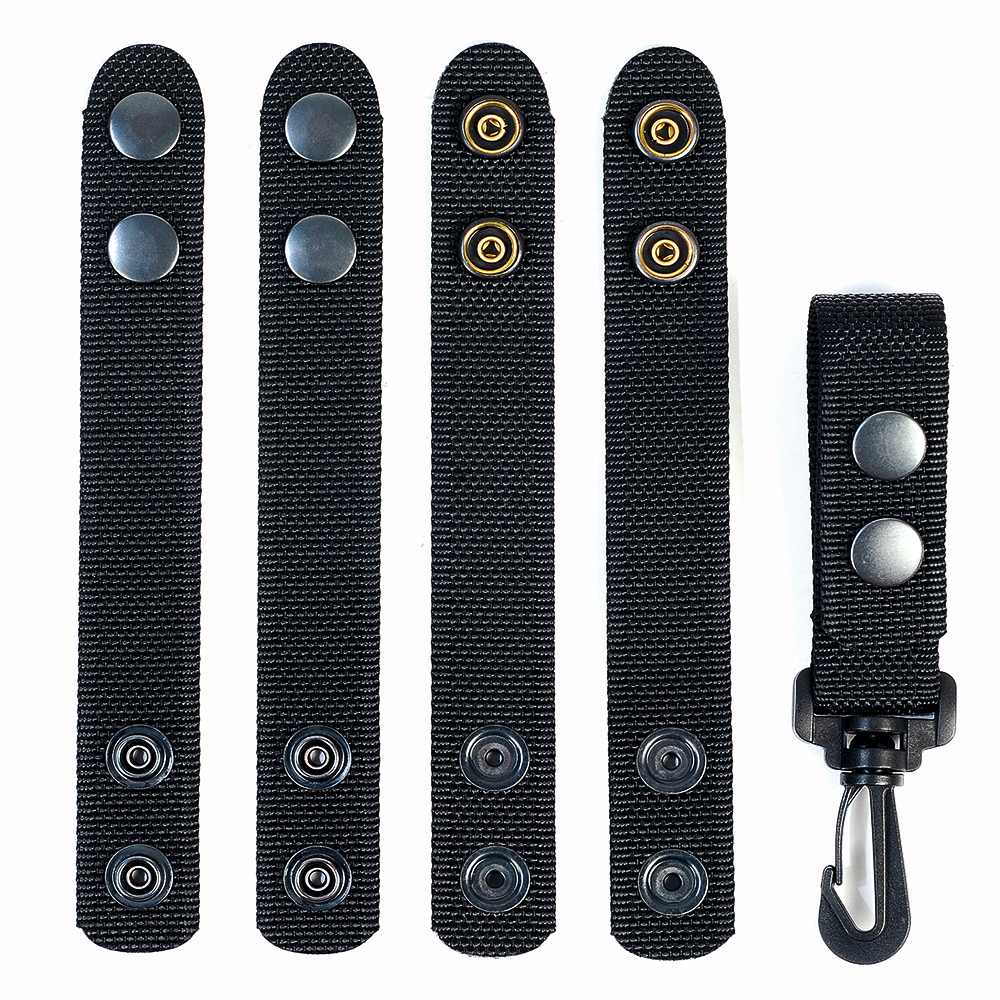Duty Belt Keeper with Double Snaps(Set of 4) +1 Keeper With Strong Plastic Key Clip(1 Pack)for 2"and 2¼" Wide Belt Security Tact