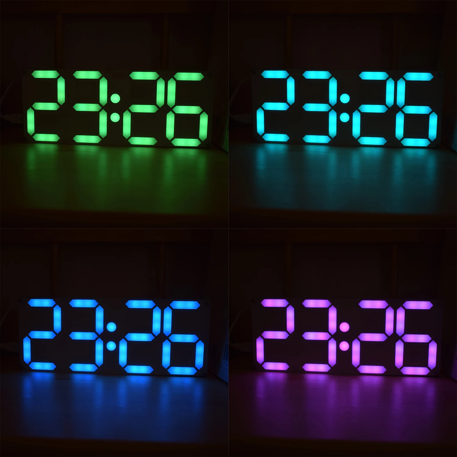 Kit electrónico de reloj de tubo Digital a todo Color, arcoíris RGB grande, bricolaje, DS3231
