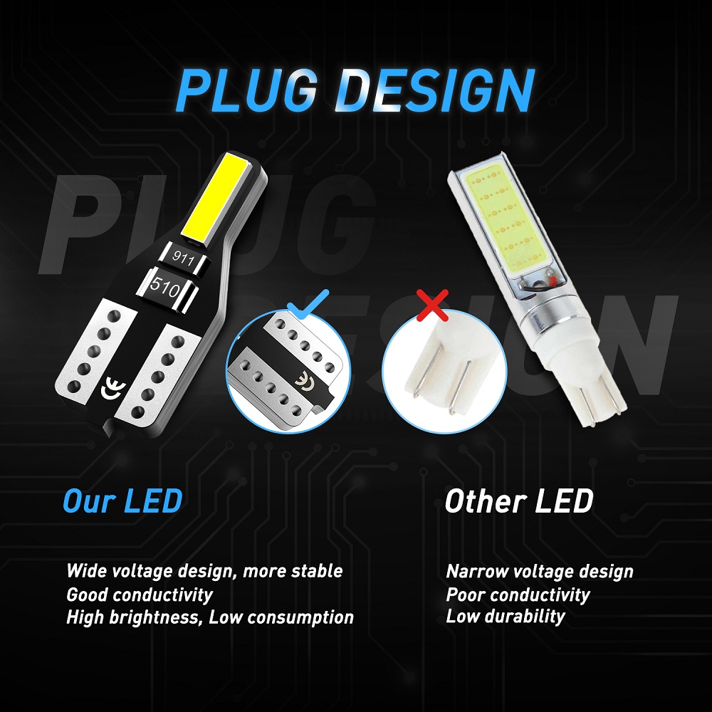 AUXITO 10 Chiếc Xe Hơi Ô Tô Trang Trí Nội Thất T10 168 2825 194 Bóng Đèn LED 6000K W5W LED Đèn Tự Động 12V Dành Cho Xe Toyota Corolla 150 Camry 40 CHR