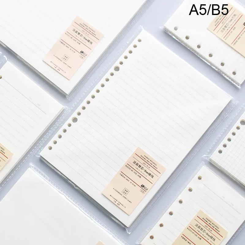 A5 B5 Rời Lá Xách Tay Đổ 60 Tờ Kawaii Xoắn Ốc Chất Kết Dính Chỉ Số Trang Bên Trong Bao Lưới Dot Trống Connell Văn Phòng Phẩm
