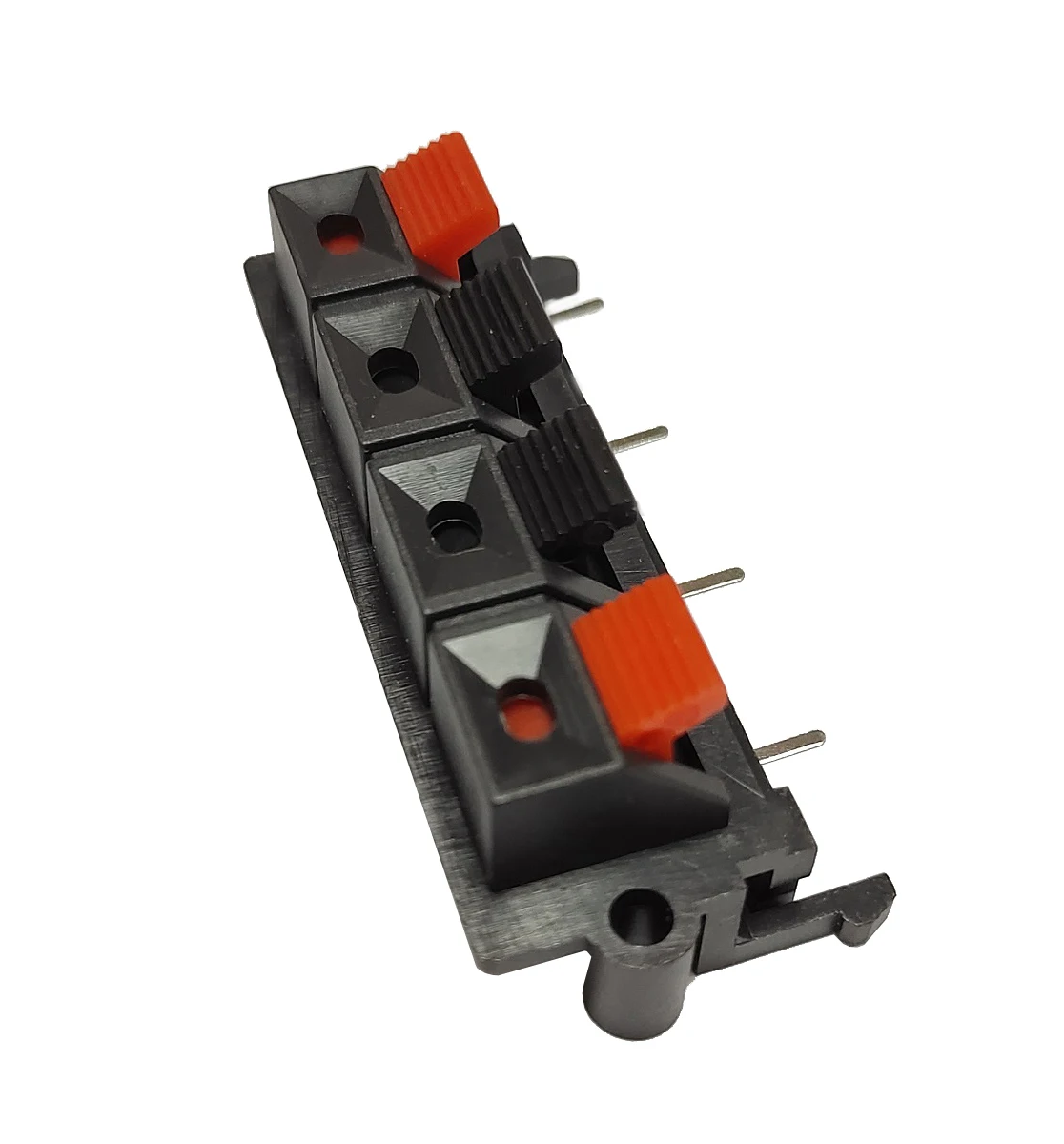 Toma de Terminal de altavoz de 4 orificios, conector de 4 posiciones, Terminal con resorte, Clip de placa de prueba, accesorios Diy