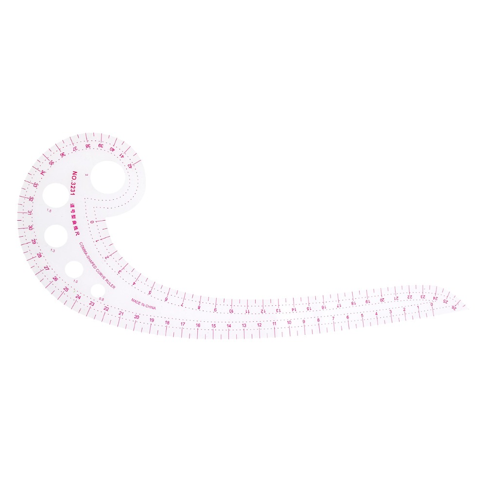 Regla curva francesa transparente de plástico con forma de coma de 11,8 "de largo asequible, papelería SplIne