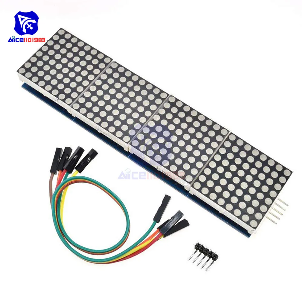 Diymore 4 en 1 MAX7219 RGB Dot LED Matrix ánodo común MCU 8x32 Control módulo de pantalla LED Drive para Arduino Raspberry Pi