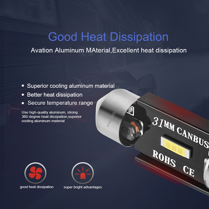 NLpearl 2x C5W LED CSP 1860 Tín Hiệu Đèn Xi Nhan Canbus Bóng Đèn 31Mm 36Mm 39Mm 41Mm Festoon Ánh Sáng c10W LED Nội Thất Ô Tô Đọc Dome Ánh Sáng