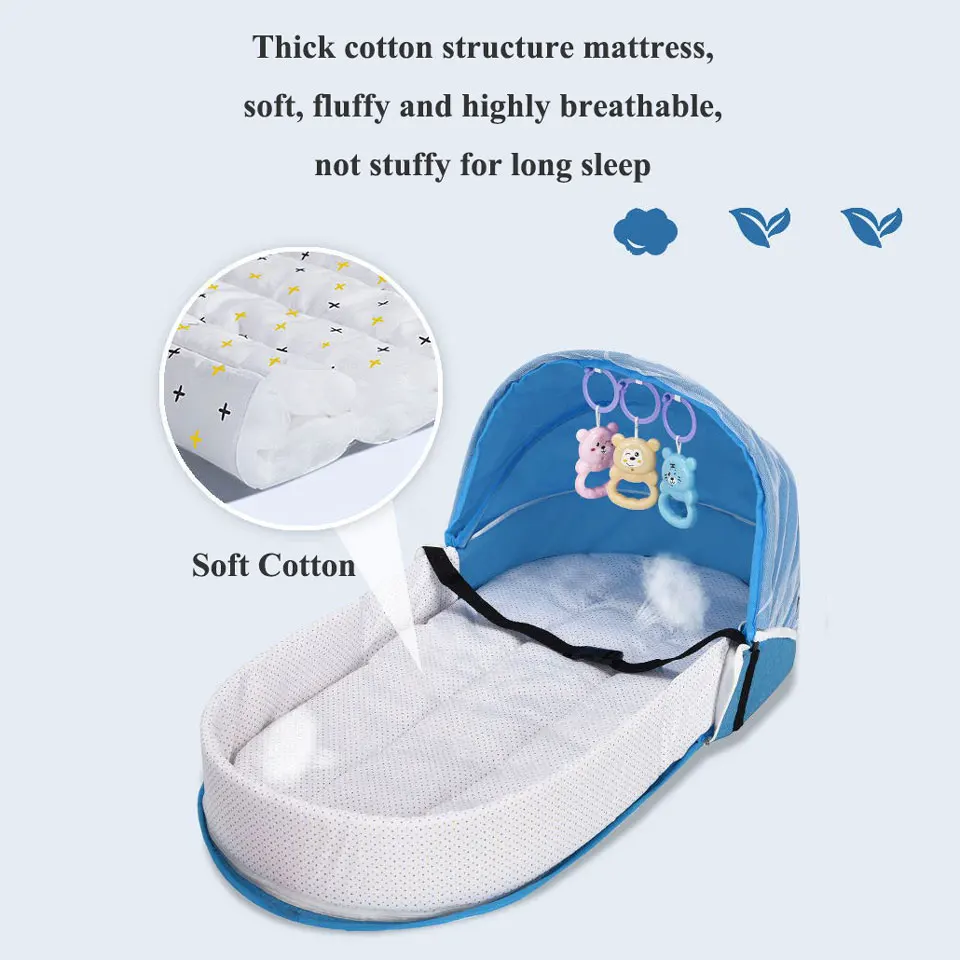 แบบพกพาเด็ก Nest Multi-Function เตียงเด็กทารกยุงสุทธิพับ Babynest Bassinet ทารกนอนเด็กเตียง