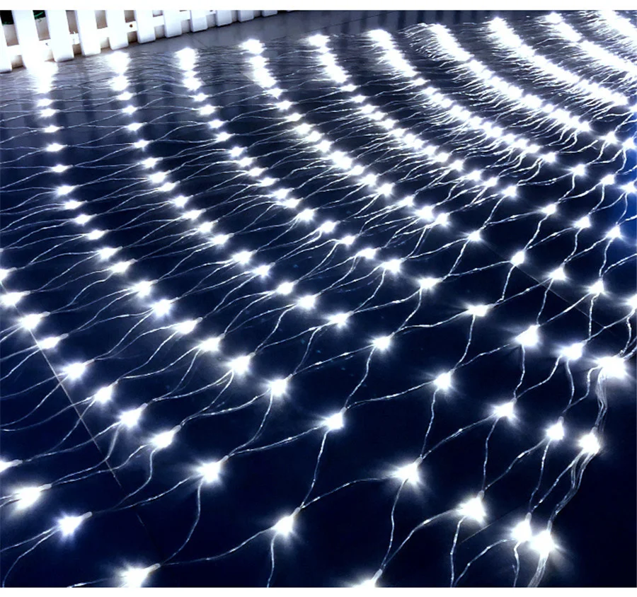 Wasserdicht 2x2M 3x2M LED Net Mesh Fee String Lichter Girlande Fenster Vorhang Weihnachten Garten lichter Hochzeit Party Urlaub Licht