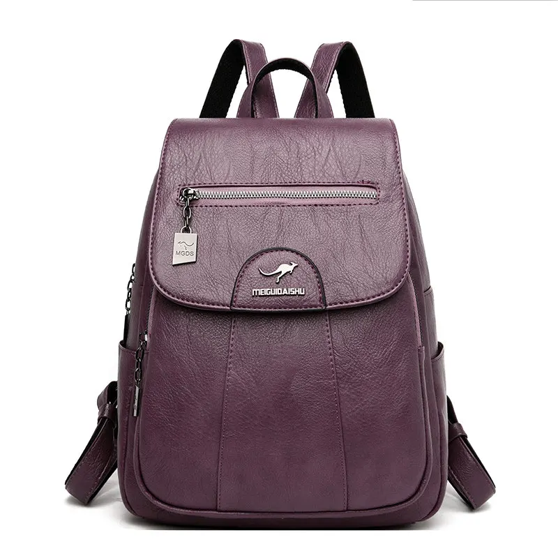 5 cores mulheres mochilas de couro macio vintage feminino sacos de ombro sac a dos viagem casual senhoras bagpack sacos escolares