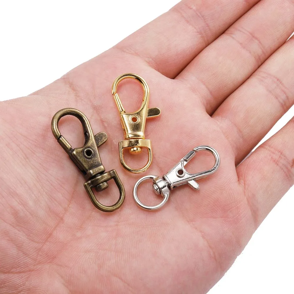 10 ชิ้น/ล็อตหมุนกุ้งก้ามกราม Clasp Hooks พวงกุญแจแยกแหวนสําหรับกระเป๋าเข็มขัดสุนัขโซ่ DIY เครื่องประดับทําผลการค้นหา