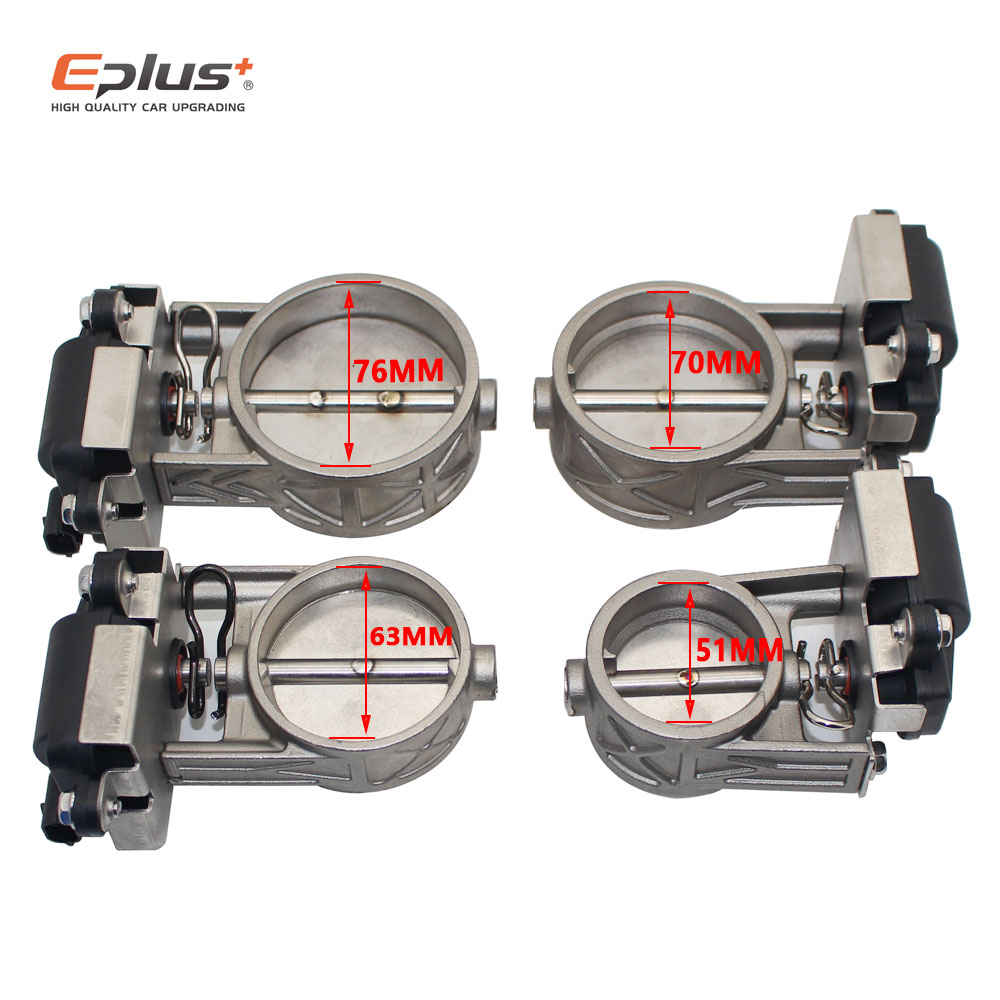 Eplus kit de válvula eletrônica para tubo de escape de carro, modo multiângulo universal 51 63 76mm, dispositivo controlador, kit remoto, interruptor de controle