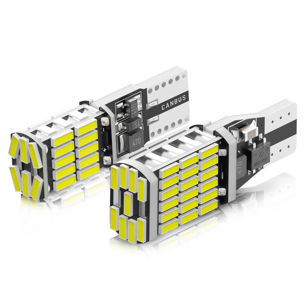 2 Máy Tính T10 W5W T15 W16W Xe Ô Tô Đèn Led Xi Nhan Canbus Không Lỗi 4014SMD Cho Nội Thất Xe Hơi Phụ Kiện Đèn Đuôi Ngược ánh Sáng Trắng 6000K 12V