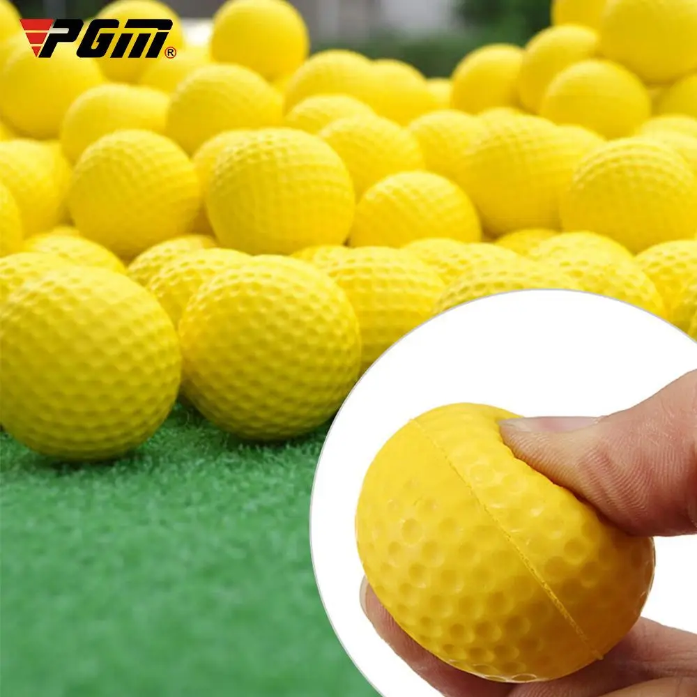 Palline da golf in schiuma PU gialla da 10 pezzi, spugna elastica per allenamento pratico per interni ed esterni