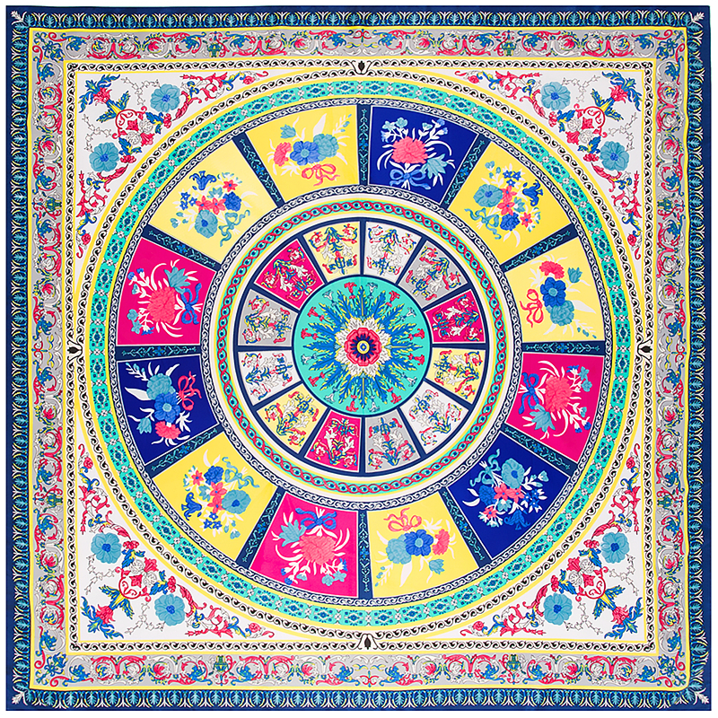 女性のためのボヘミアンシルクスカーフ,ブランドデザイン,冬のスカーフ,大きな正方形のショール,ヒジャーブ,バンダナ,130cm,100%