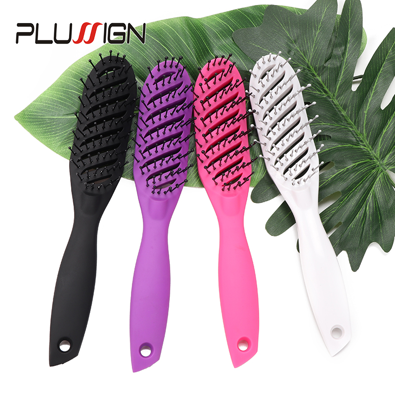 プロフェッショナル Plussign ポータブル旅行折りたたみヘアブラシコンパクトポケットヘアコーム双頭帯電防止コーム 4 色