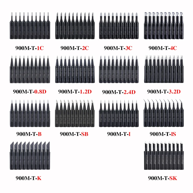 10 Cái/lốc Chì Hàn Đầu 900M-T-K/SK/I/Là/B/1C/2C/3C/4C/0.8D/1.2D/1.6D/2.4D/3.2D/SB Cho 936 937 bộ Hàn