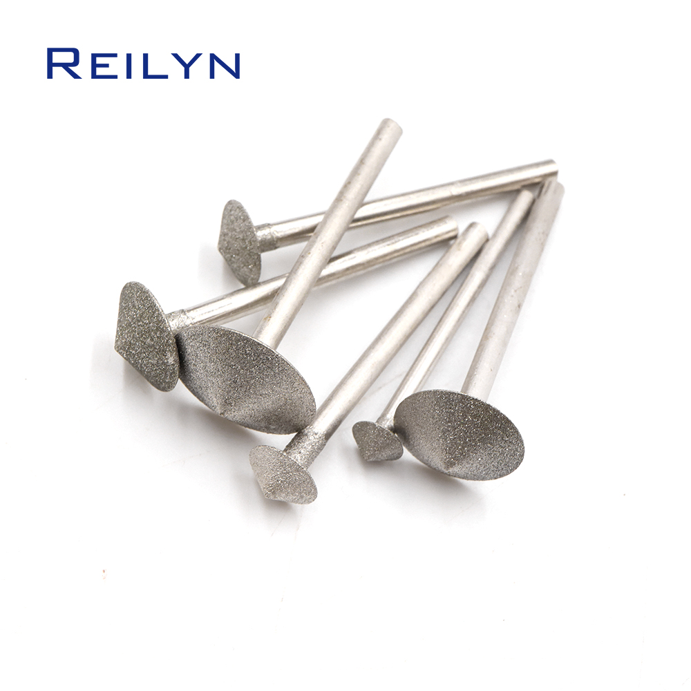 6 ピース/セット 6/8/10/12/14/16 ミリメートル傘針ダイヤモンド研削バリ研削ビット電気メッキヘッド翡翠石琥珀彫刻ツール