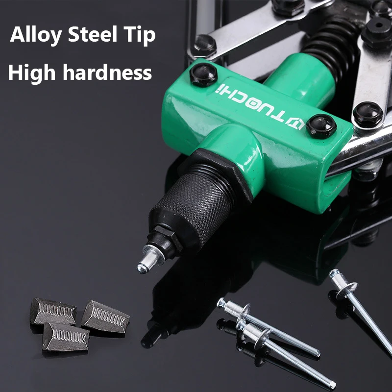 คู่มือ Rivet ชุดปืน4ขนาดหัว Rivet,heavy-Duty One-Handed Rivet Gun เครื่องมือสำหรับโลหะ,พลาสติกและหนัง