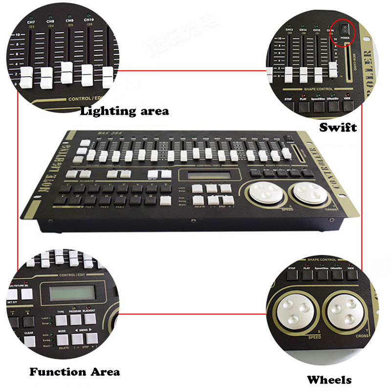 SHOW TIME Max 512 DMX Controller Bühnenlicht MAX 512 Hauptkonsole für XLR-3 LED Par Beam Moving Head Licht Bühneneffektlicht