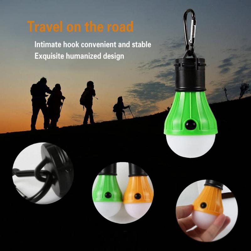 Tragbare Campingleuchte, Mini-LED-Birne, Notfalllampe, 3 Beleuchtungsmodi, Nachtarbeitsscheinwerfer für den Außenbereich, Zelt-Hängelampe mit Haken