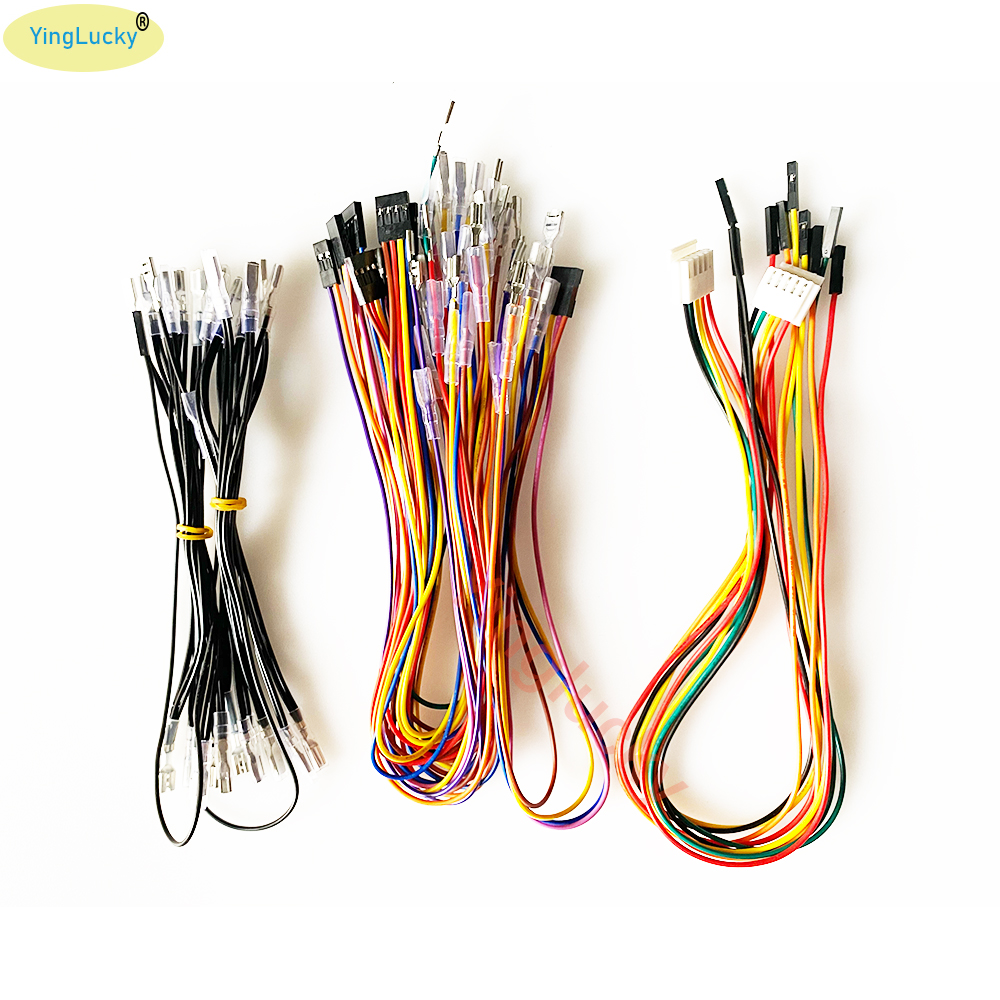 Cable Xin Mo para 2 jugadores, Joystick pc, codificador USB, cableado de 2,8mm y 4,8mm, cables de botón arcade, Joystick Sanwa, cable DuPont de 5 pines