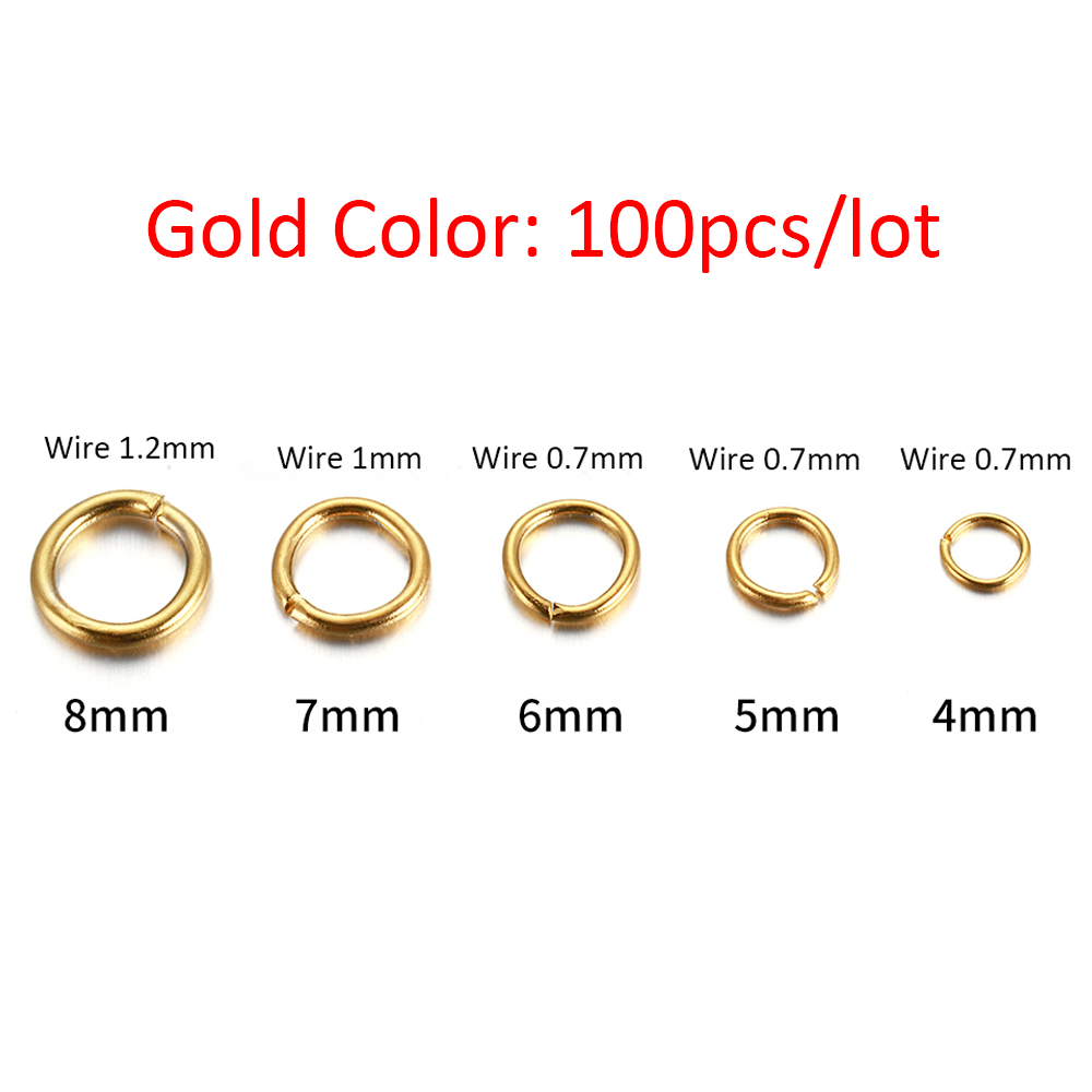 100-200 Chiếc 4-10Mm Thép Không Gỉ Chia Nhẫn Mở Nhảy Vòng Kết Nối Cho Trang Sức Làm DIY thành Phần Phát Hiện