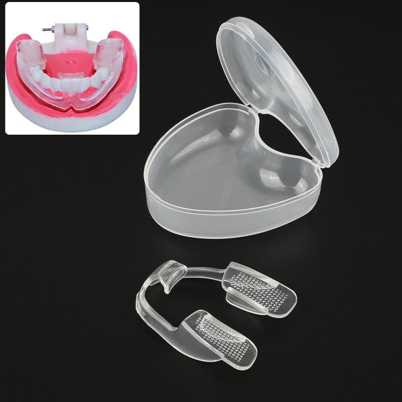Protector bucal de silicona suave, férula transparente para bruxismo, molienda de dientes nocturnos, Protector de dientes para dormir, herramienta de ayuda con caja