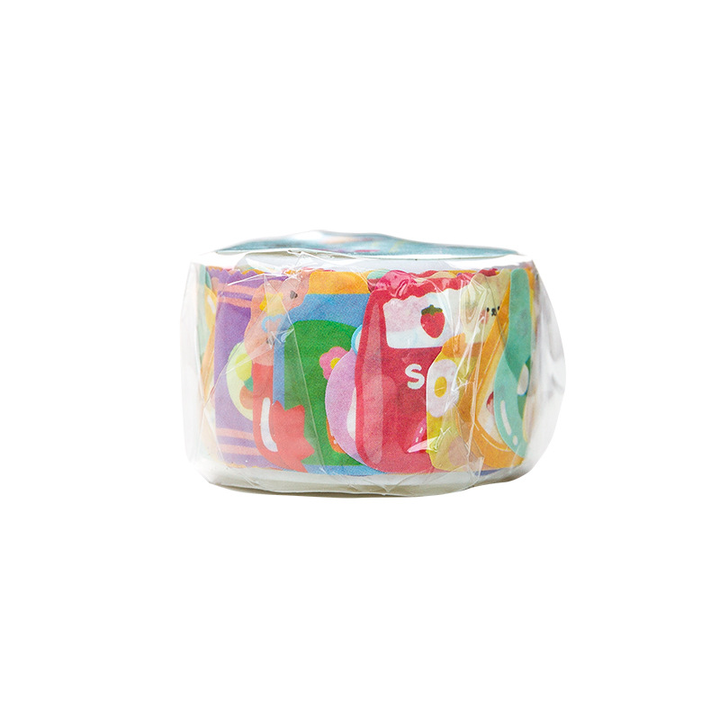 100 Pcs/ม้วน Dot Washi สติกเกอร์ขนมเค้กผลไม้การ์ตูน Washi Masking เทปสำหรับศิลปะ Planner วันหยุดการ์ดตกแต่ง