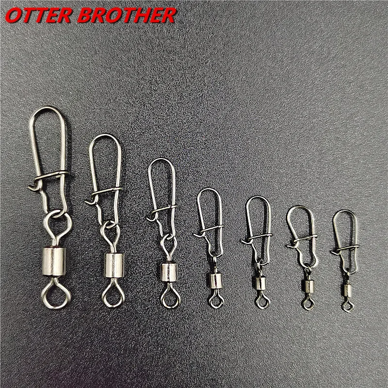 50 Cái/lốc 1 #-14 # Cá Chép Phụ Kiện Câu Cá Cổng Kết Nối Pin Mang Cán Xoay Thép Không Gỉ Ốp Fishhook Dụ xoay Giải Quyết