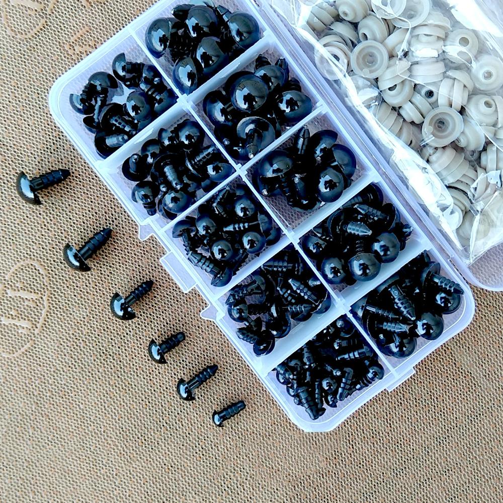 100 個 10 ミリメートル眼球人形アクセサリー黒プラスチックぬいぐるみ安全目あみぐるみおもちゃ 6 ミリメートル 8 ミリメートル 12 ミリメートル DIY 面白いおもちゃの目動物