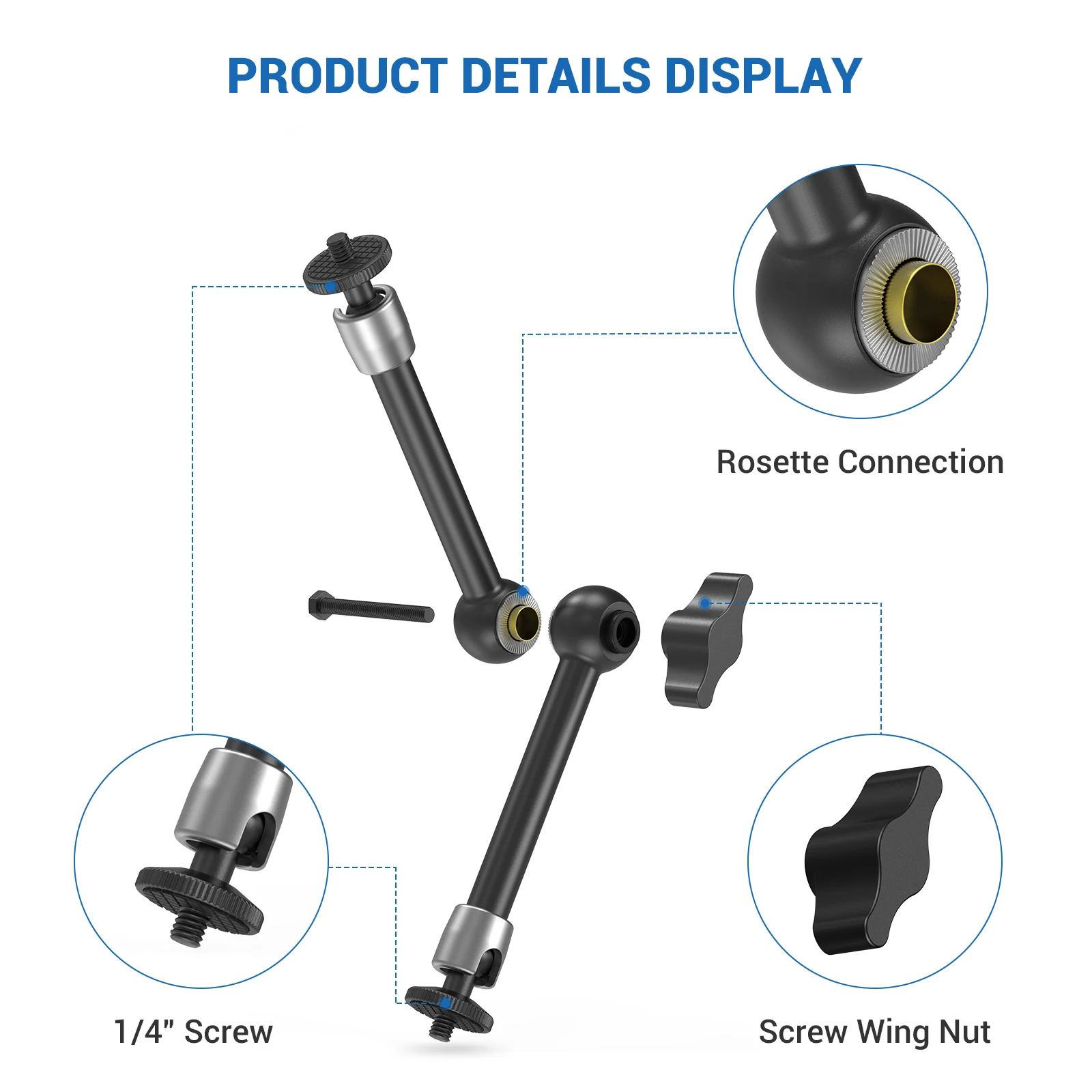 SmallRig-brazo articulado de 9,5 pulgadas, brazo mágico de fricción ajustable para Monitor LCD DSLR, accesorios de cámara con luz LED 2066