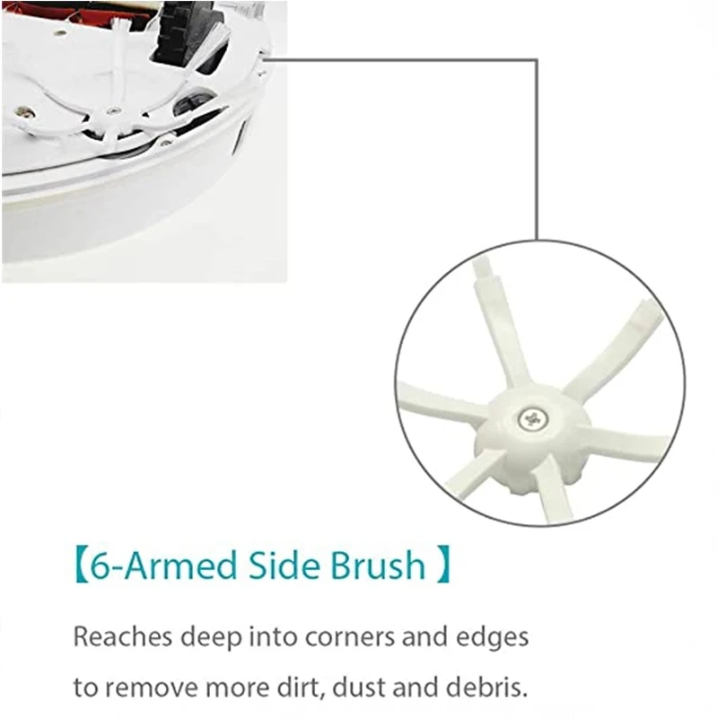 6-Cánh Tay Mặt Bàn Chải Thay Thế Một Phần Cho Xiaomi Roborock S5 S50 S51 S55 S5 Max S6 MaxV S6 Nguyên Chất s7 Robot Hút Bụi Phụ Kiện