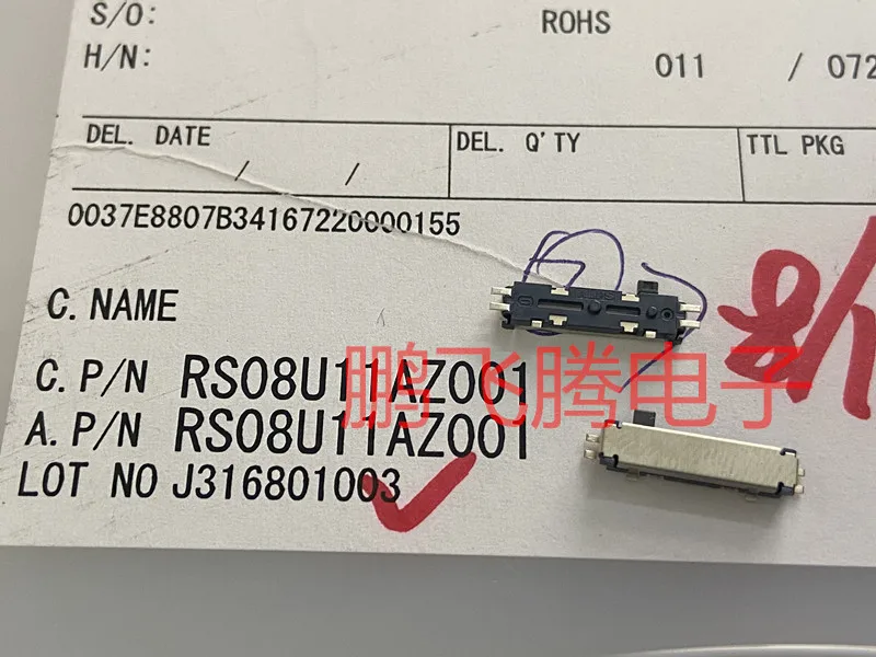 1 Buah Jepang RS08U11AZ001 Potensiometer Geser Lurus Refluks Kecil 10K 8Mm Stroke SMD Sambungan Tunggal