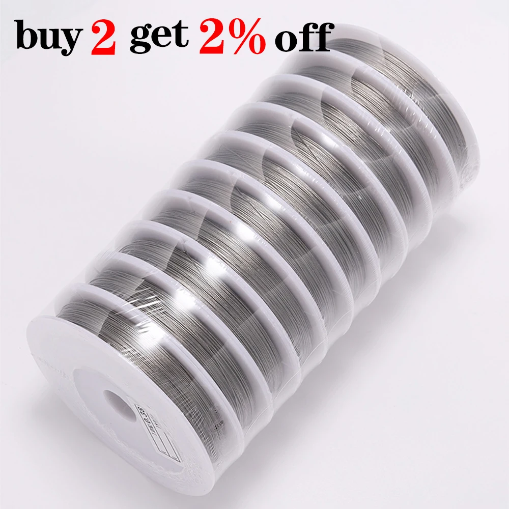 1 rollo/lote de alambre de acero inoxidable de línea fuerte resistente de 0,3-1,0mm, alambre para abalorios de cola de tigre para encontrar joyas