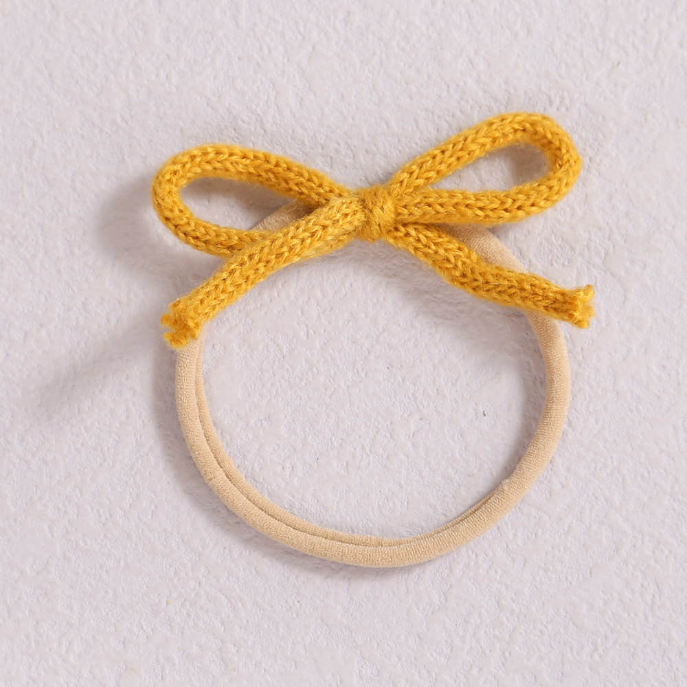 伸縮性のあるウールの弓が付いたヘッドバンド,1ピース,新生児用,女の子用,クラシックなヘッドギア,ターバン,ベビーヘアアクセサリー