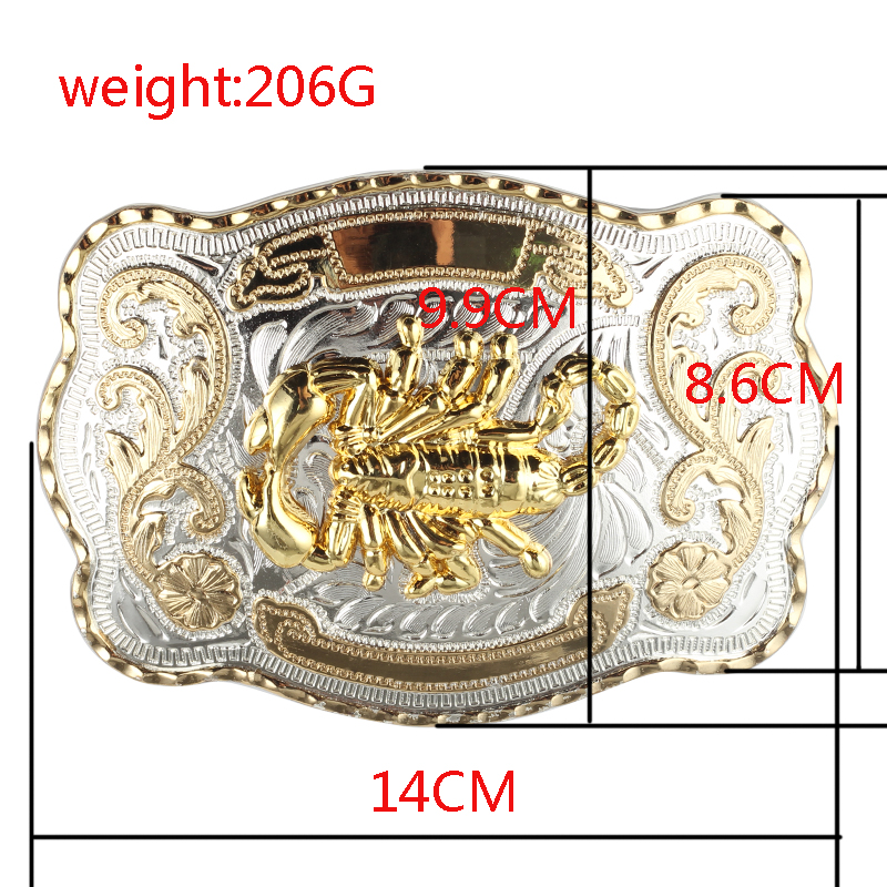 Hebilla de cinturón de animal grande de doble color de escorpión dorado para hombre aleación 4,0 cm vaquero occidental