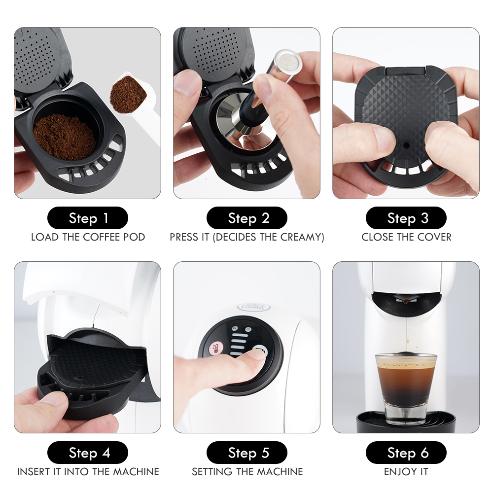 Adaptador de café para Dolce Gusto, adaptador de cápsula reutilizable, Compatible con accesorios para máquina de café Espresso Genio S / Piccolo XS