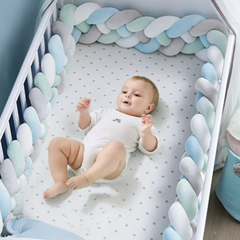 1M/2M/3M Giường Cũi Em Bé Bảo Vệ Nút Thắt Giường Cho Bé Ốp Lưng Dệt Vải Sang Trọng Trẻ Sơ Sinh Cũi Đệm dành Cho Bé Sơ Sinh VƯỜN Ươm Giường Ốp Lưng Trang Trí Phòng