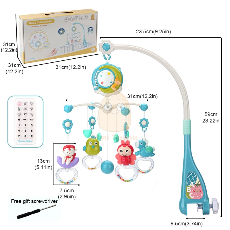เด็กทารก Rattles ของเล่น 0-12 เดือนสําหรับทารกแรกเกิด Crib Bed Bell เด็กวัยหัดเดิน Rattles Carousel สําหรับ Cots เด็กของเล่นดนตรีของขวัญ