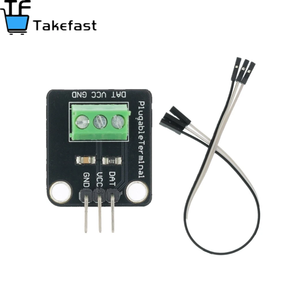 Kit de módulo de Sensor de temperatura DS18B20, Cable de Sensor Digital resistente al agua de 100CM, adaptador de Terminal de sonda de acero inoxidable para Arduino