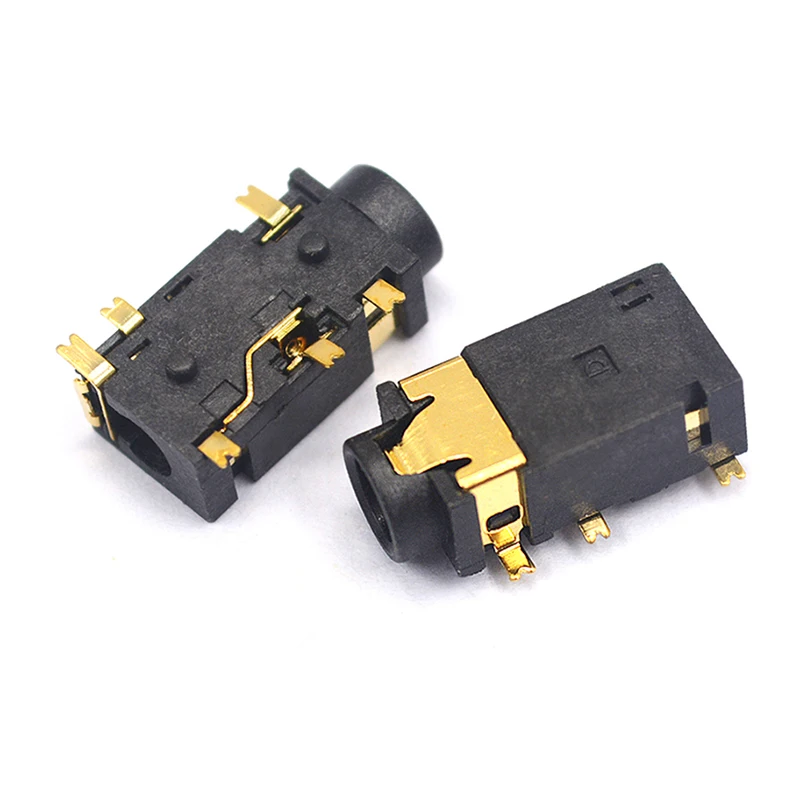10PCS/LOT 3.5 MM Headphone Socket Audio Socket PJ-342 Surface Mounted 6 Feet Double Track Gold Plated PJ342