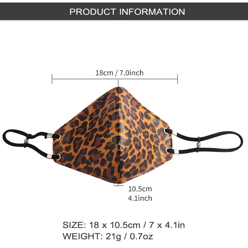 ผู้ชายผู้หญิง BIKER รถจักรยานยนต์หน้ากาก Punk Leopard พิมพ์ Anti FOG Windproof ฝุ่นหนังงู Face Mask Earloop Fast การจัดส่ง