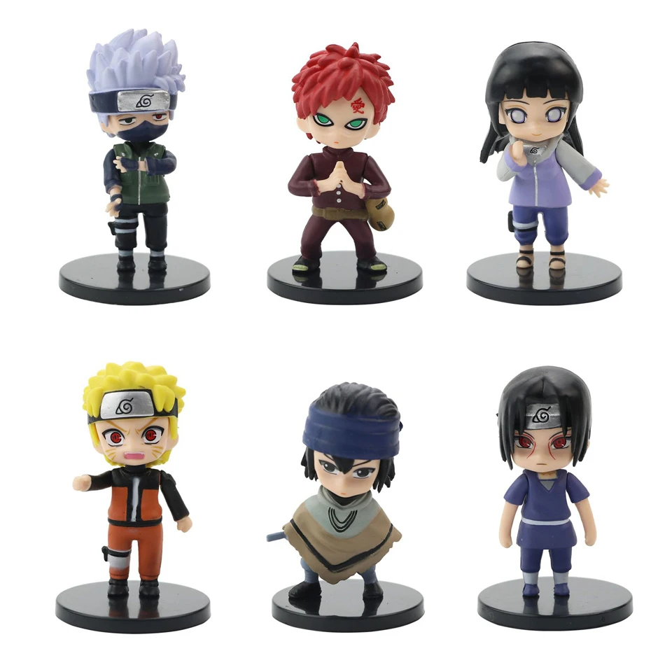 Hot 12 stks/set Anime Naruto Shippuden Hinata Sasuke Itachi Kakashi Gaara anime figuur Q Versie PVC Figuren Speelgoed Poppen Kid Gift