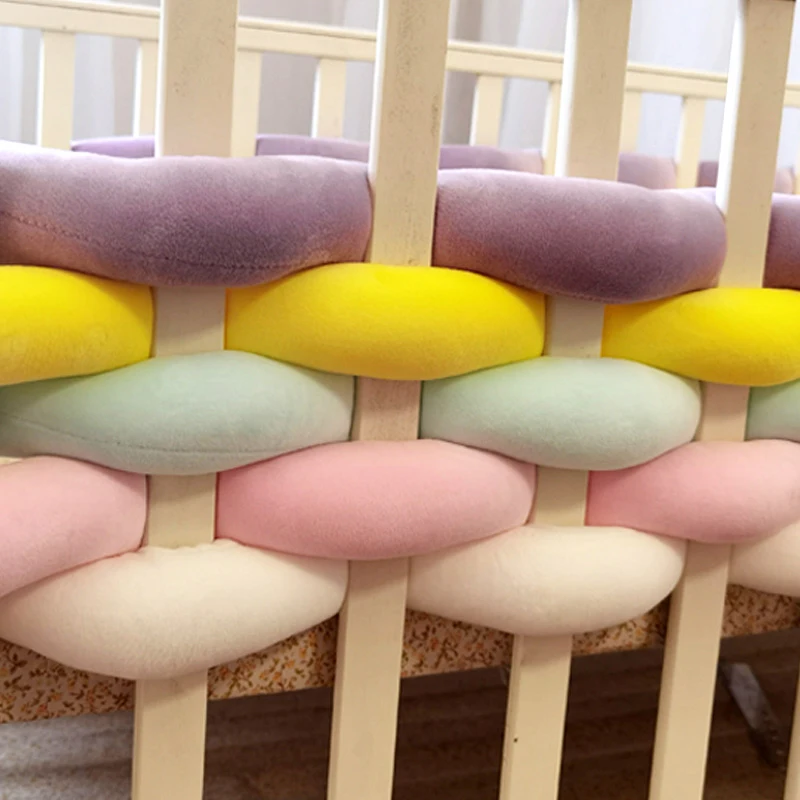 5M/6M Length DIY Single Braid Baby Bed Bumper Crib Around Cushion Cot Protector Cradle Pillows Newborn Room Decor