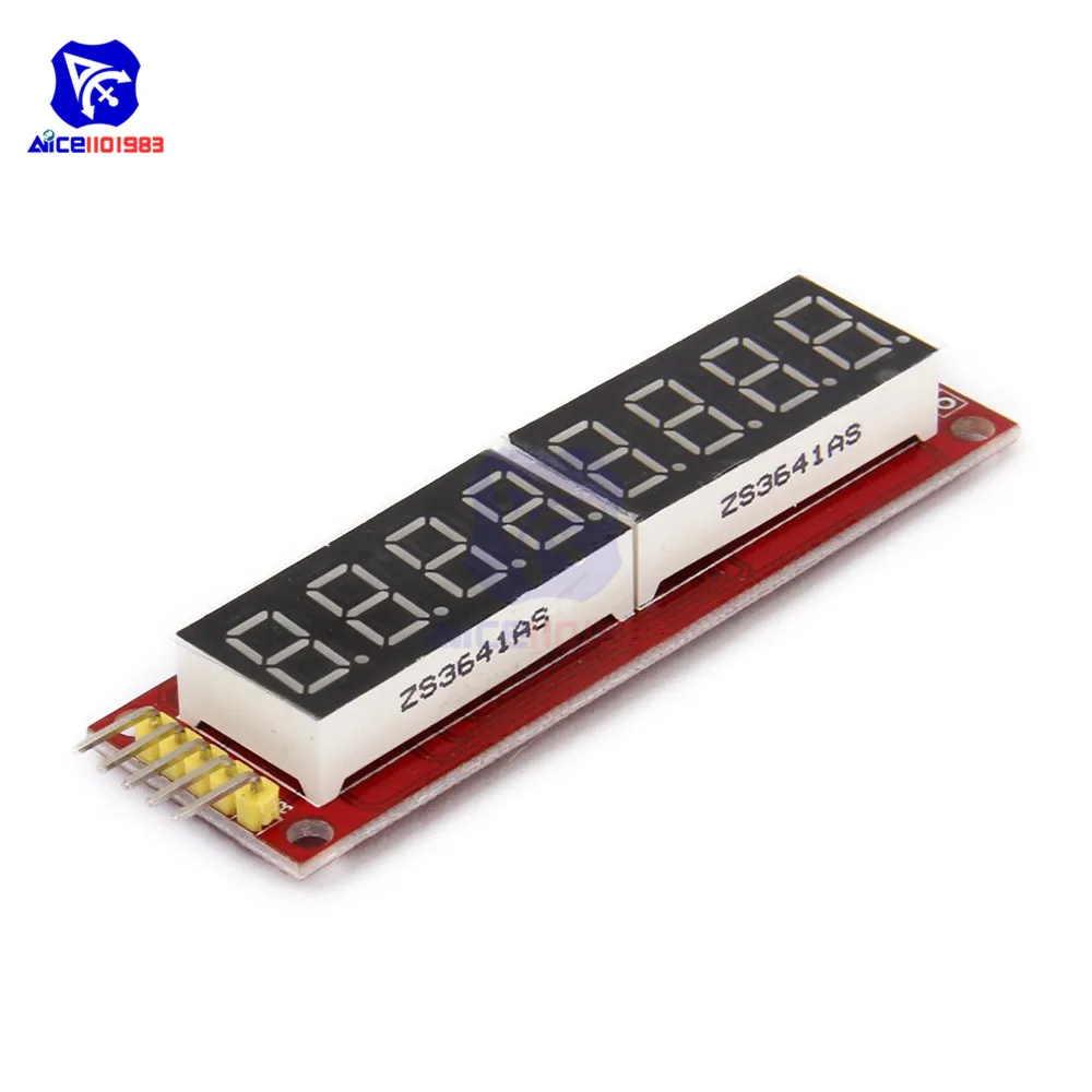Diymore max7219 módulo de controle de exibição de tubo led de 8 dígitos para arduino 3.3v 5v microcontrolador driver serial de 7 segmentos