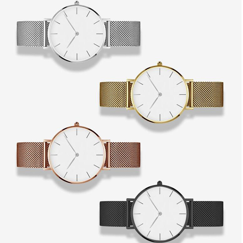 ステンレス鋼の時計ストラップ,メッシュバックルクロージャー,8mm, 10mm, 12mm, 14mm, 15mm, 16mm, 20mm, 24mm