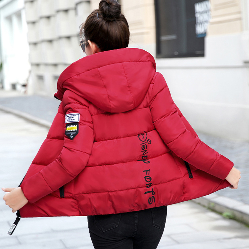 Frauen Winter Parkas Mit Kapuze Dicke Warme Kurze Mantel Elegante Dünne Baumwolle Gefütterte Jacke Koreanische Casual Outwear Weibliche Kleidung Straße