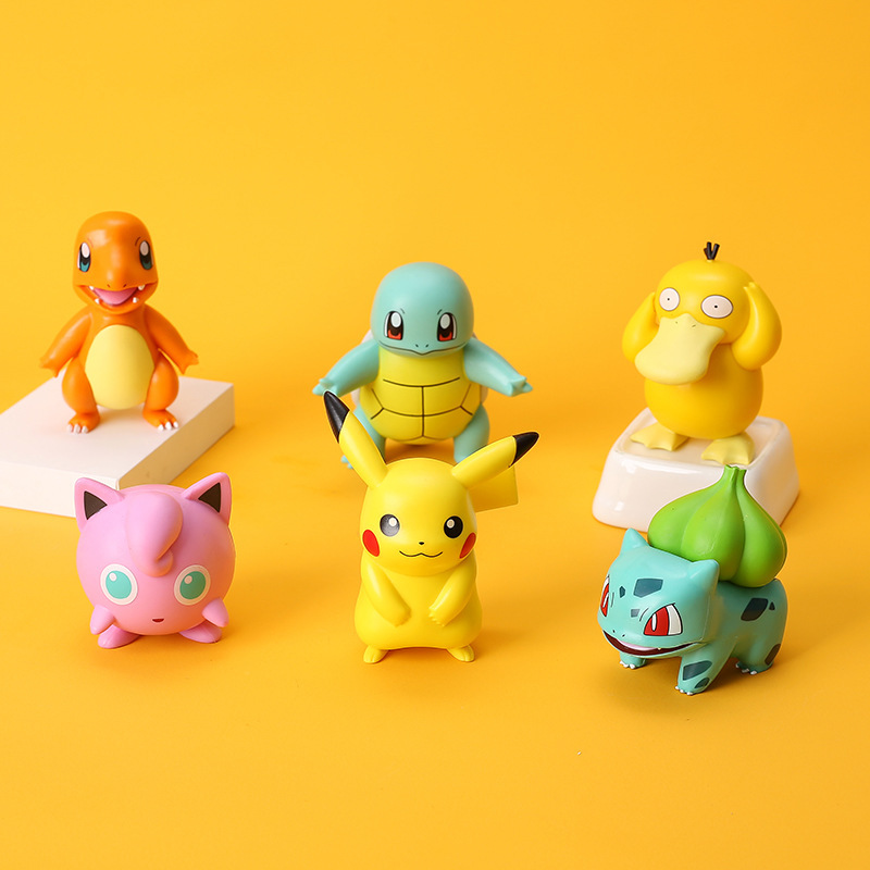 5-8cm Pokemon Anime rysunek Pikachu Charmander Squirtle Bulbasaur Psyduck śliczna lalka zwierzę akcja zbieraj Model zabawka dla dzieci prezent