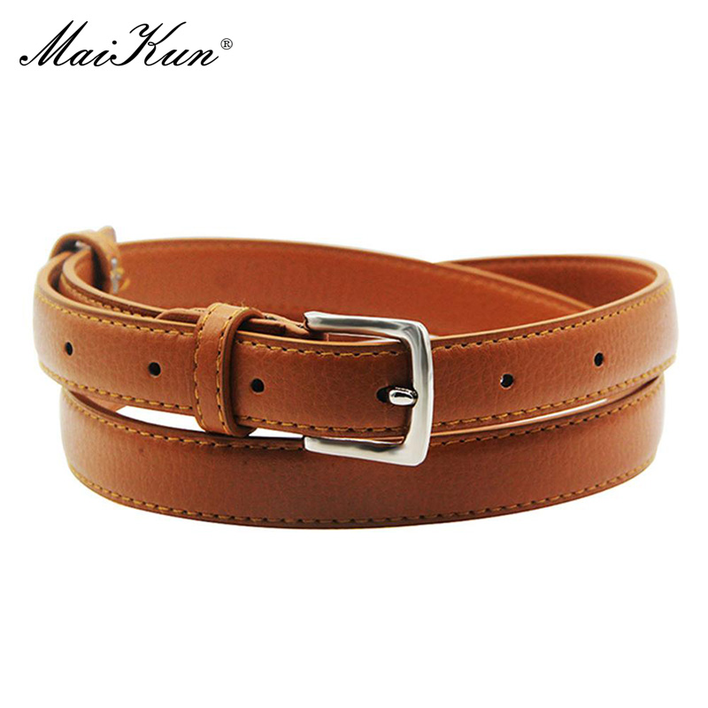 MaiKun Nữ Skinny Dây Da Đồng Màu Khóa Pin Đơn Giản Kích Thước Nhỏ Phù Hợp Với Kinh Doanh Quần Gen Bụng