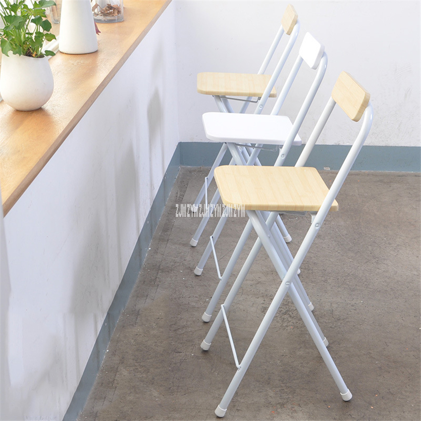 0059A Klapp Hoch Hocker Wohnzimmer Kreative Holz Hohe Hocker Tragbare Haushalt Bar Rückenlehne Stuhl Hohe Fuß Freizeit Stuhl
